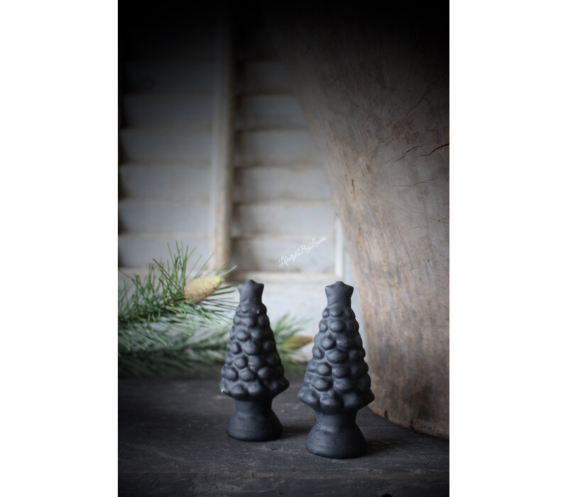 Stenen kerstboom Celine zwart 10 cm