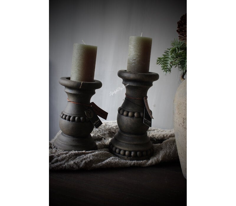 Brynxz candleholder relief Brown 23x13cm