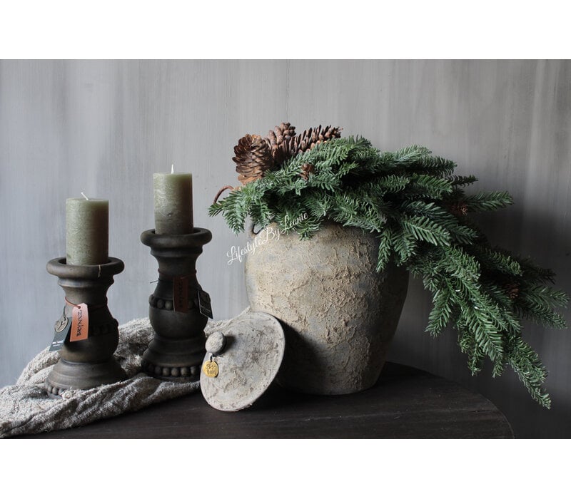Brynxz candleholder relief Brown 23x13cm