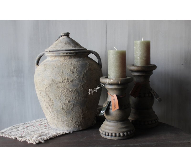 Brynxz candleholder relief Brown 23x13cm