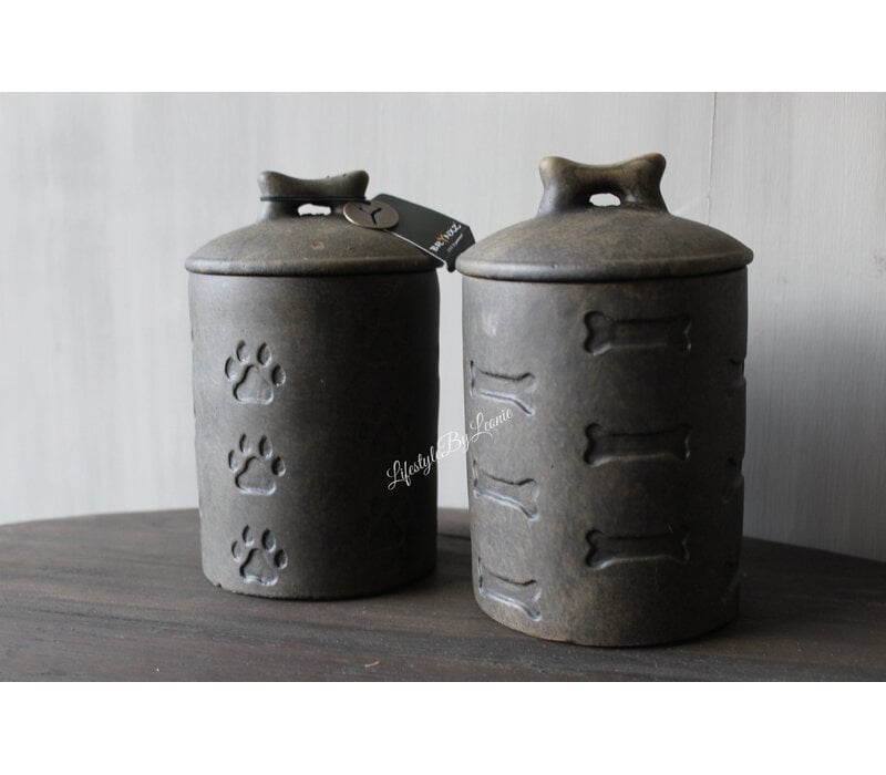 Brynxz set van 2 potten Dog storage Brown 18x12cm