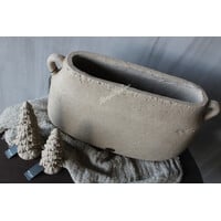 Brynxz ovale pot met oren Taupe 46x17x31cm