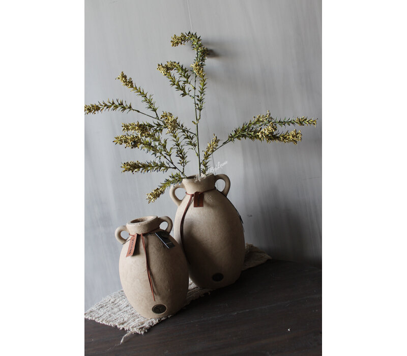 Brynxz classic vaas met 2 oren Taupe 30 x 19 cm