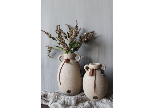 Brynxz Brynxz classic vaas met 2 oren Taupe 25 x 17 cm