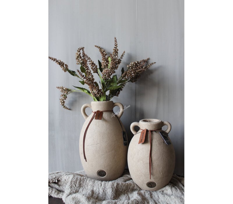 Brynxz classic vaas met 2 oren Taupe 25x17cm