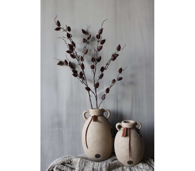 Brynxz classic vaas met 2 oren Taupe 25x17cm