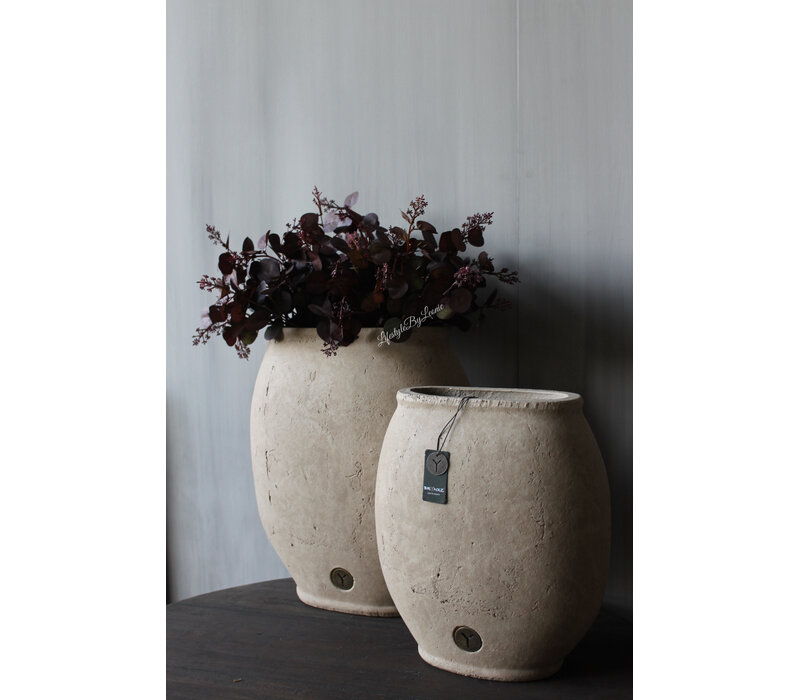 Brynxz ovale pot tall Taupe 26x14x29cm