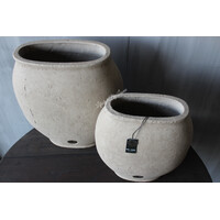 Brynxz ovale pot tall Taupe 26x14x29cm