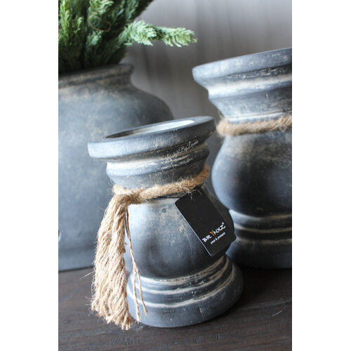 Brynxz dikke baluster kandelaar met touw Ancient clay 11x17cm 