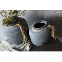 Brynxz ovale pot rope Ancient clay 19x12x25cm