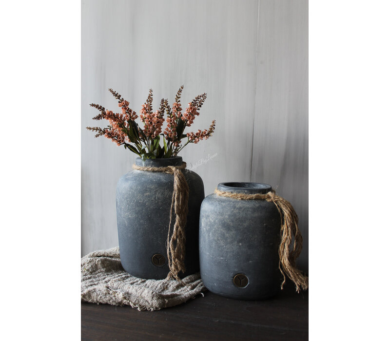 Brynxz ovale pot rope Ancient clay 19x12x25cm