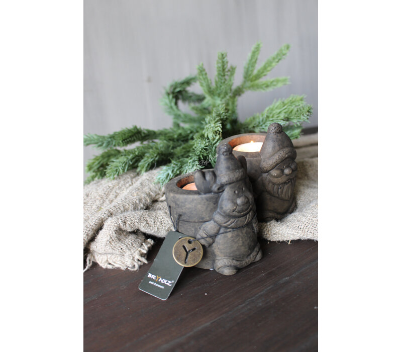 brynxz set van 2 waxinehouders XMAS 10cm