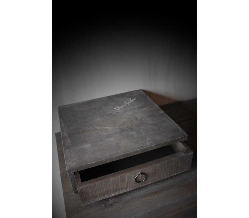 Houten lade bak voor koffie apparaat Black wash- 1 lade