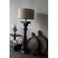 Ronde houten schaal met handvat Black wash S