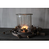 Ronde houten schaal met handvat Black wash M
