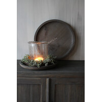 Ronde houten schaal Black wash 50cm