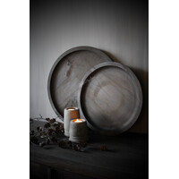 Ronde houten schaal Black wash 50cm