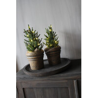 Ronde houten schaal Black wash 40cm