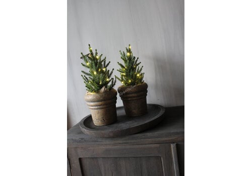 Ronde houten schaal Black wash 40cm