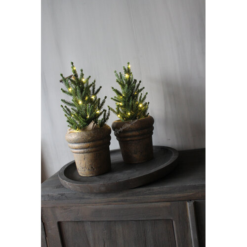 Ronde houten schaal Black wash 40cm 
