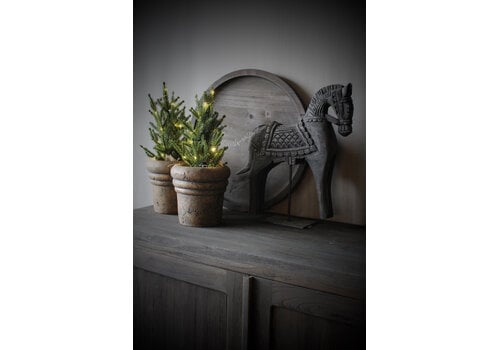 Ronde houten schaal Black wash 50 cm