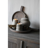 Stenen kandelaar Organic grey 10 cm