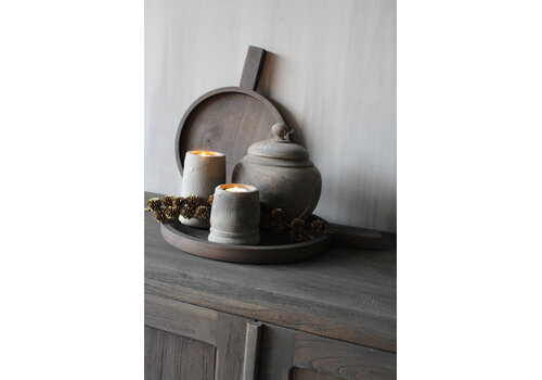 Stenen kandelaar Organic grey 10 cm