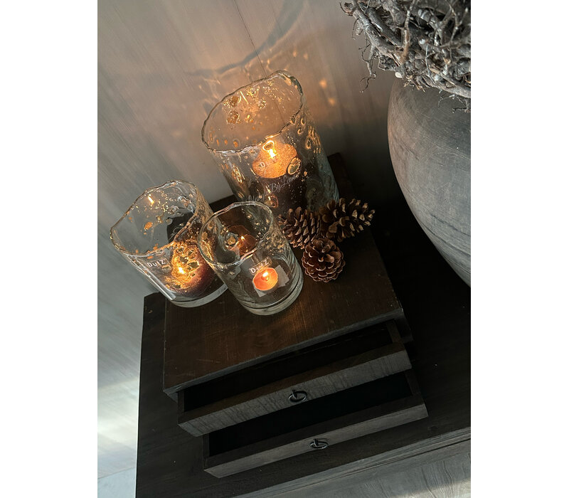 Houten lade bak voor koffie apparaat Black wash- 2 lades