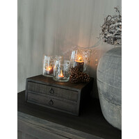 Houten lade bak voor koffie apparaat Black wash- 2 lades