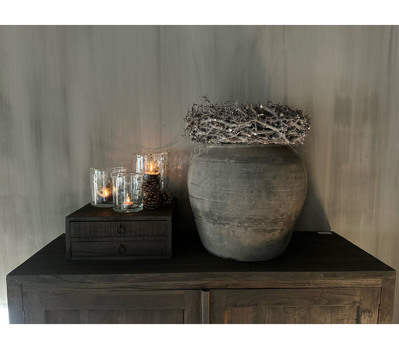 Houten lade bak voor koffie apparaat Black wash- 2 lades