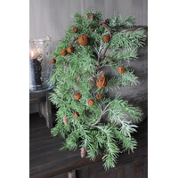 Roestige kerstbellen aan tak 55 cm