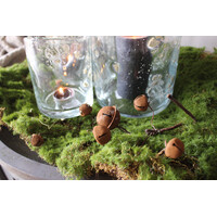 Roestige kerstbellen aan tak 30cm