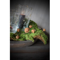 Roestige kerstbellen aan tak 30cm