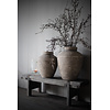 Houten venterbank krukje Old grey wash 58cm