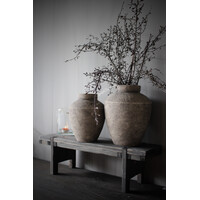 Houten venterbank krukje Old grey wash 58cm