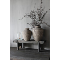 Houten venterbank krukje Old grey wash 58cm
