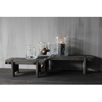 Houten venterbank krukje Old grey wash 58cm