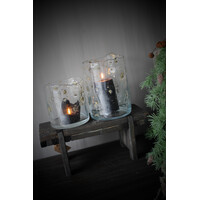 Houten venterbank krukje Old grey wash 38cm