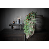 Houten venterbank krukje Old grey wash 38cm