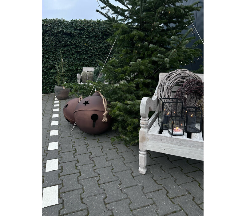 Roestige kerst-bel 56cm