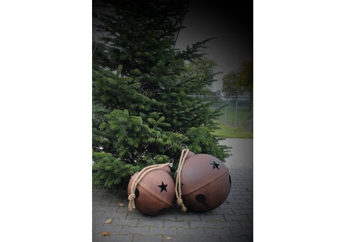 Roestige kerst-bel 56cm