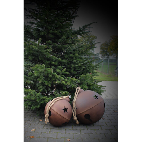 Roestige kerst-bel 56cm 