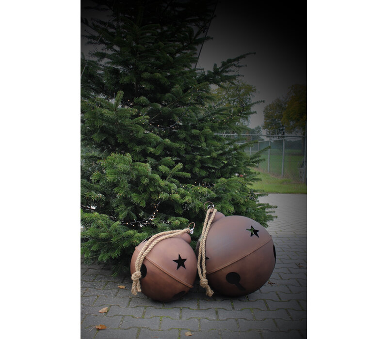 Roestige kerst-bel 56cm