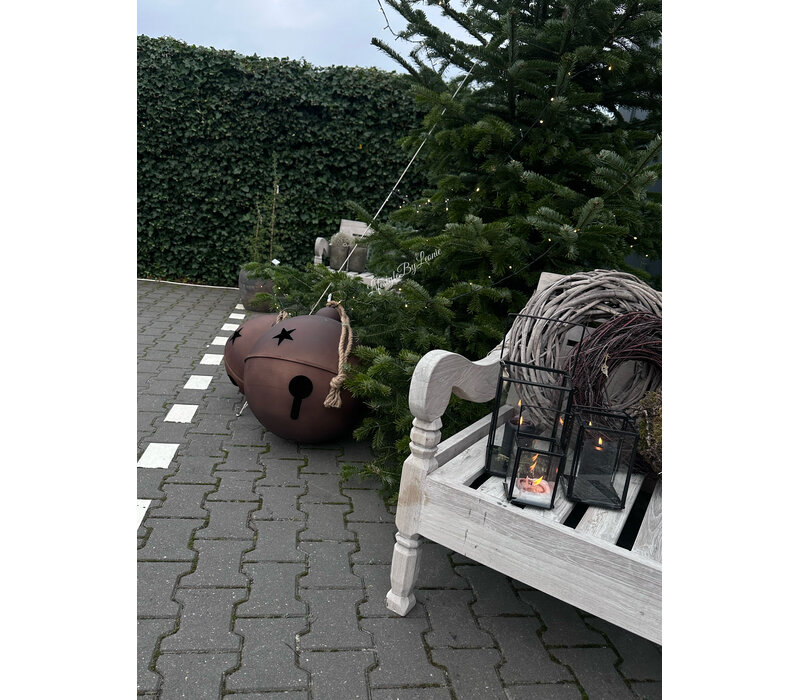 Roestige kerst-bel 47cm