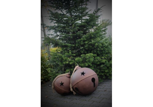 Roestige kerst-bel 47cm