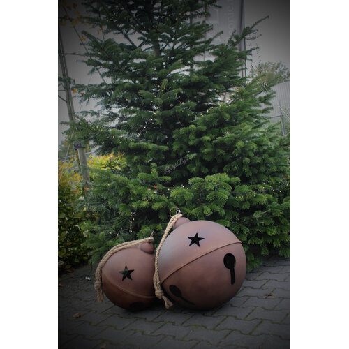Roestige kerst-bel 47cm 