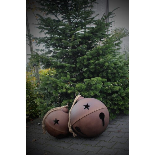 Roestige kerstbel 47 cm 