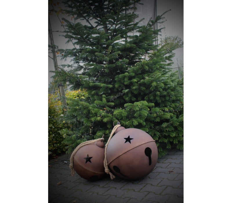 Roestige kerst-bel 47cm