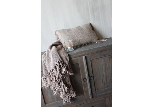 Aura Peeperkorn Aura Peeperkorn linnen kussen Marrone Chocolat brown 50x30cm