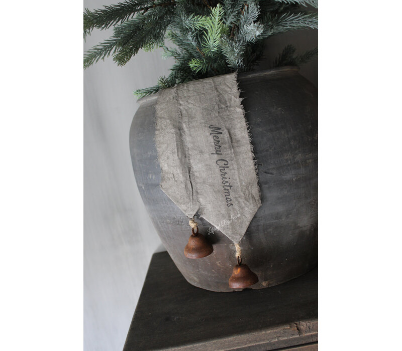 Merry Christmas Kalk lint met klokjes 150 cm
